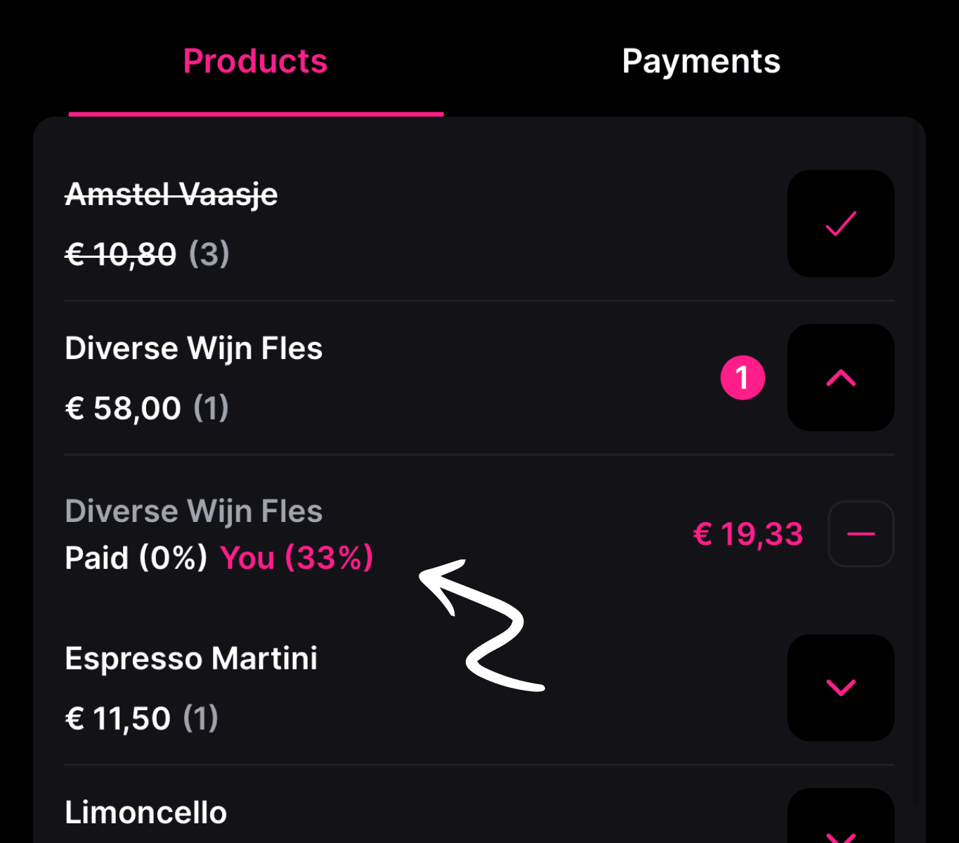 Verdeel de kosten van gedeelde producten